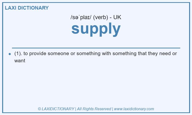 Definition supply in British English