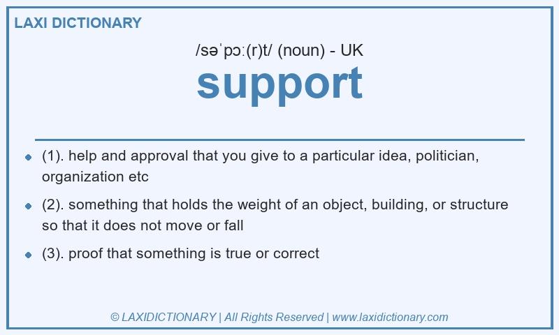 Definition support in British English