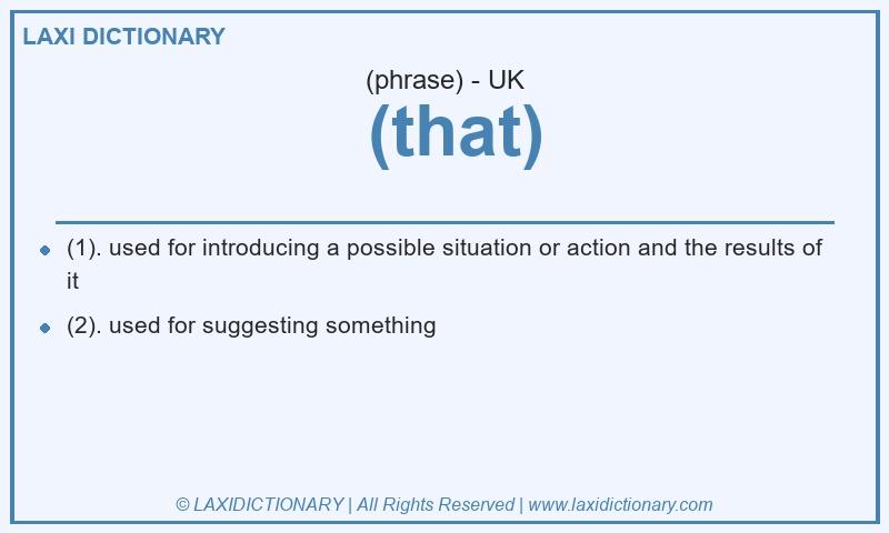 Definition (that) in British English