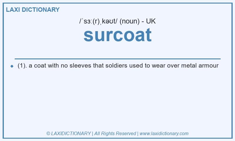 Definition surcoat in British English
