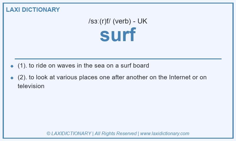 Definition surf in British English