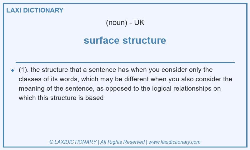 Definition surface structure in British English