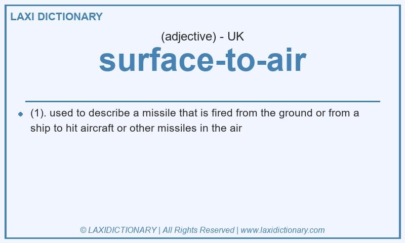 Definition surface-to-air in British English