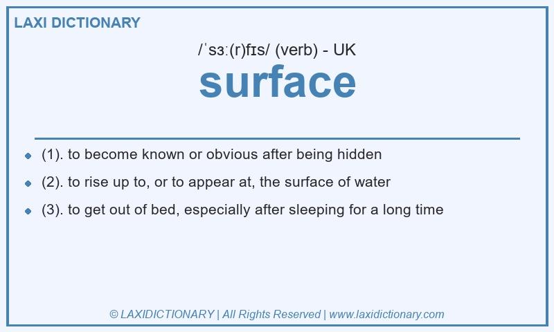 Definition surface in British English