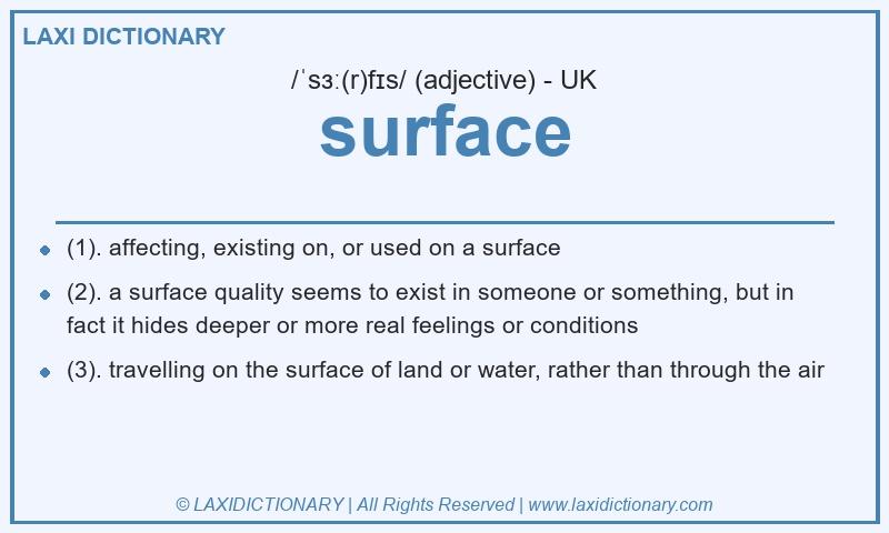 Definition surface in British English