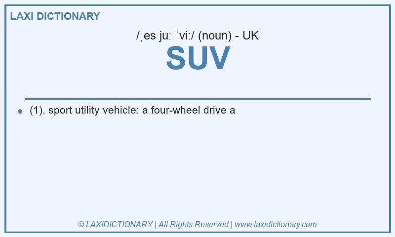 Definition SUV in British English