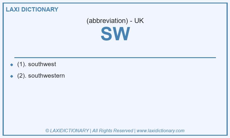 Definition SW in British English