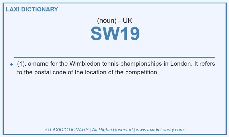 Definition SW19 in British English