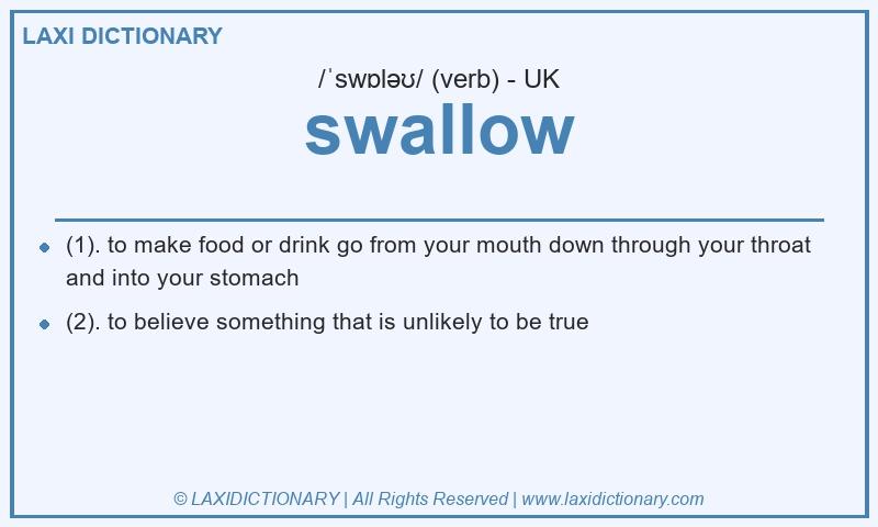Definition swallow in British English
