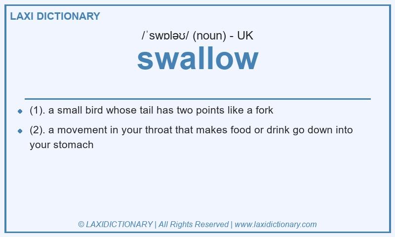 Definition swallow in British English