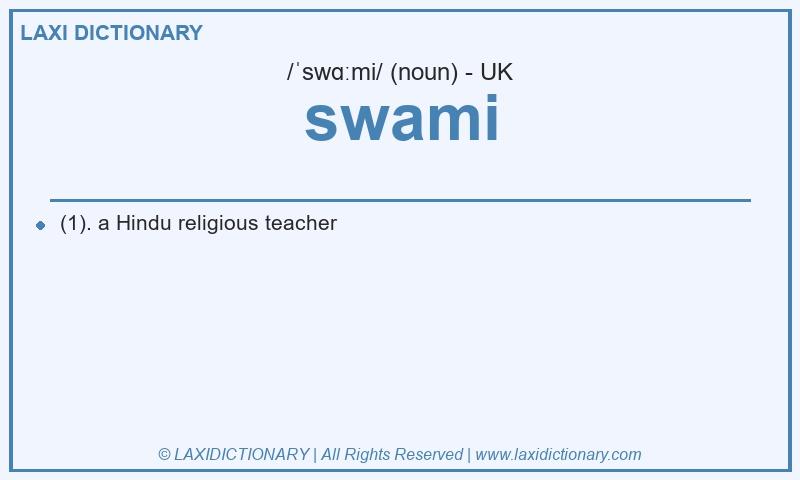 Definition swami in British English