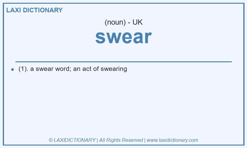 Definition swear in British English