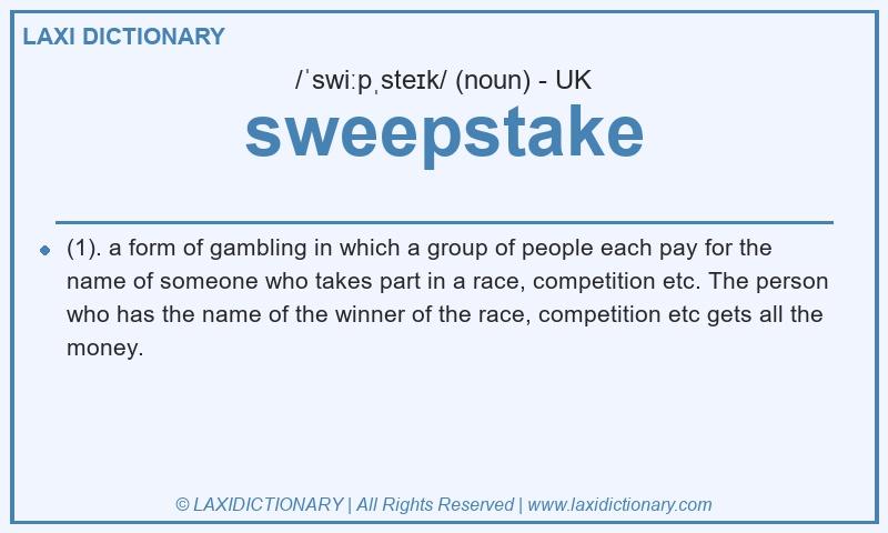 Definition sweepstake in British English