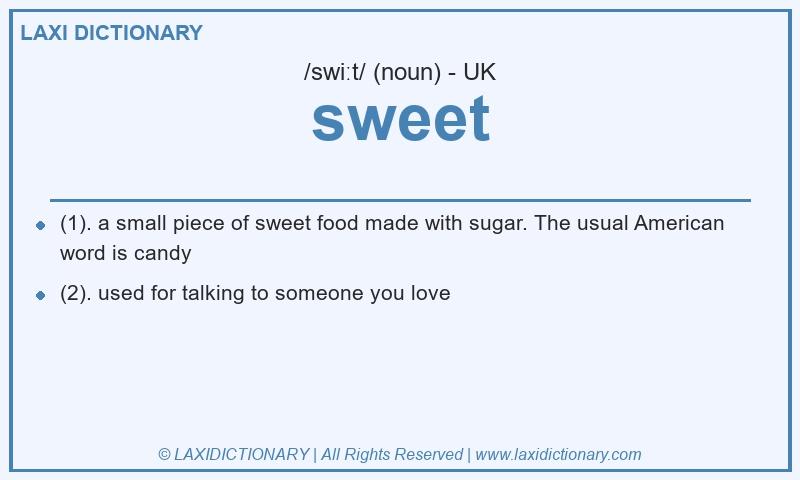 Definition sweet in British English