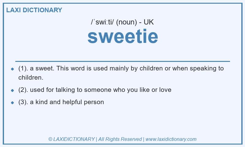 Definition sweetie in British English