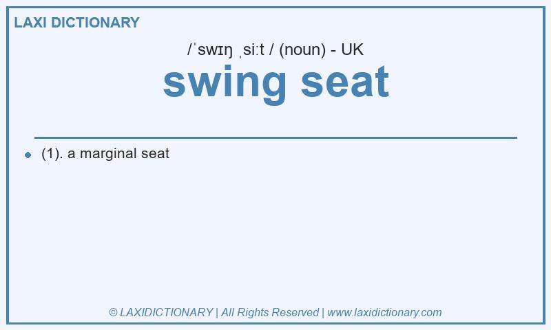 Definition swing seat in British English