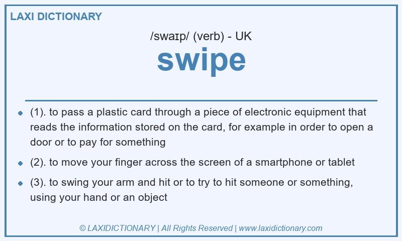 Definition swipe in British English