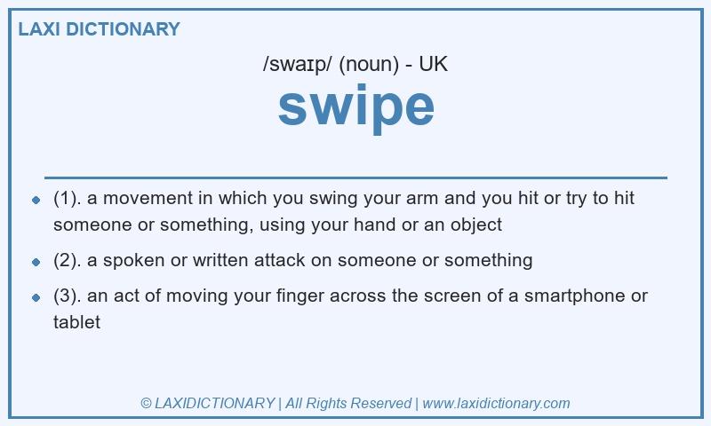 Definition swipe in British English