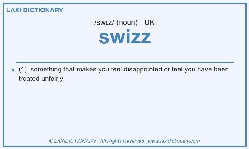 Definition swizz in British English