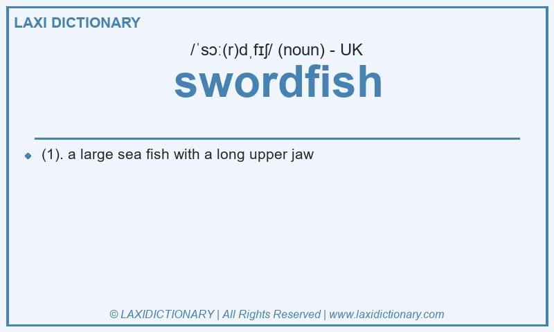 Definition swordfish in British English