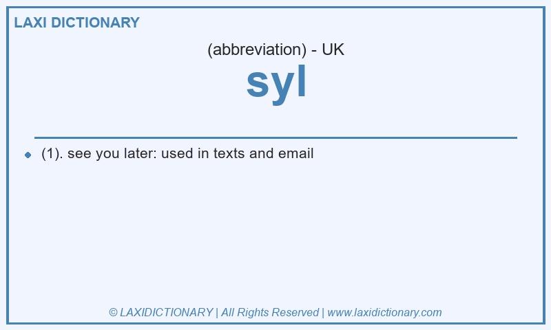 Definition syl in British English