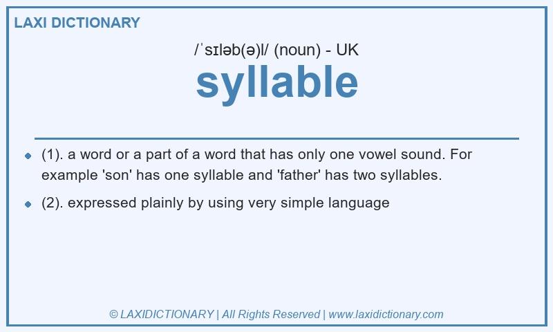 Definition syllable in British English