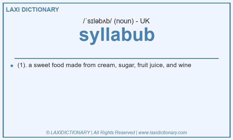 Definition syllabub in British English