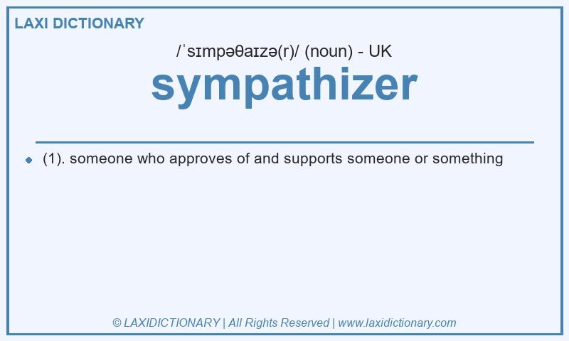 Definition sympathizer in British English
