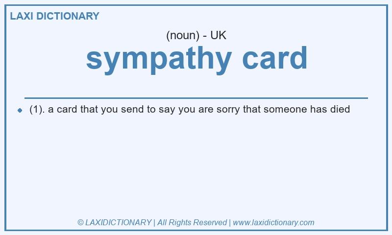Definition sympathy card in British English