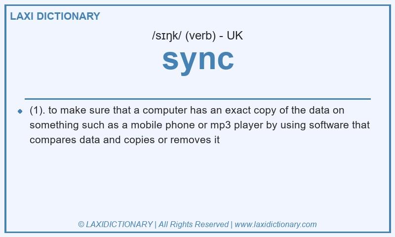 Definition sync in British English