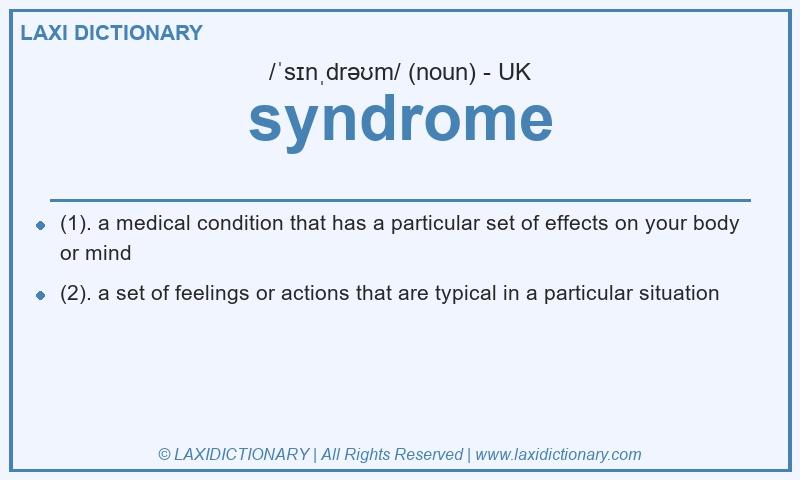 Definition syndrome in British English
