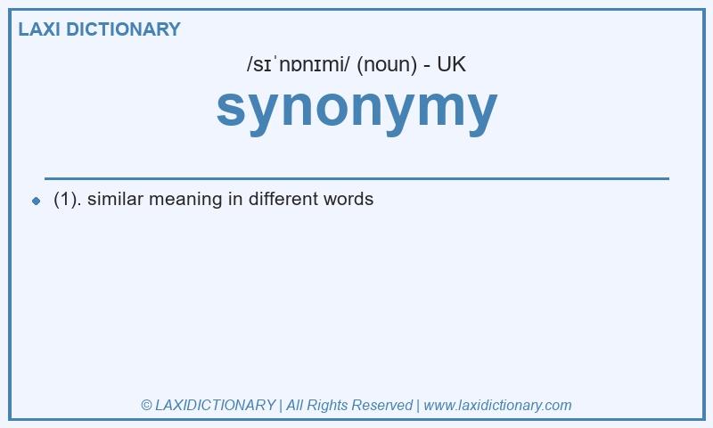 Definition synonymy in British English