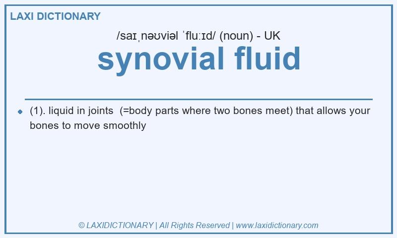 Definition synovial fluid in British English
