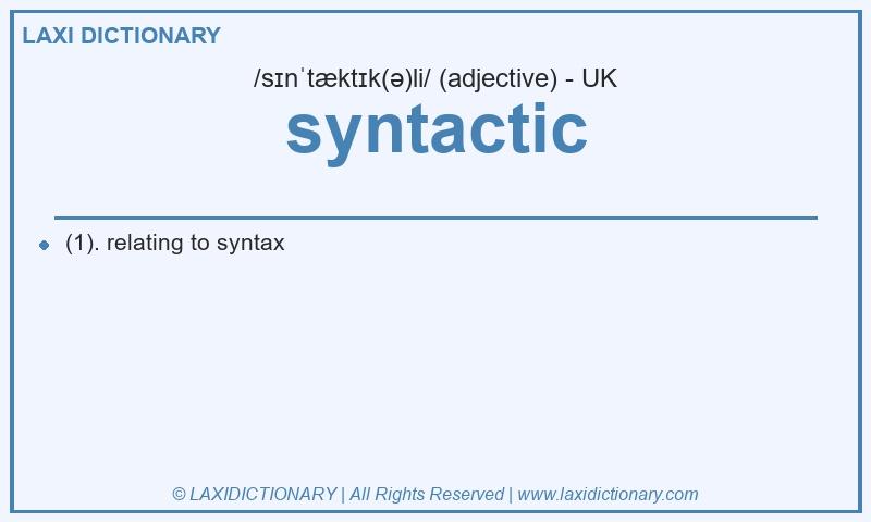 Definition syntactic in British English