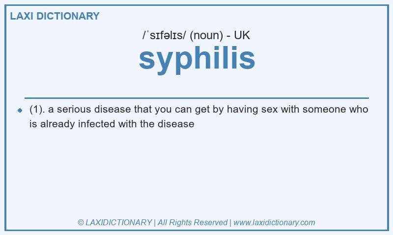 Definition syphilis in British English