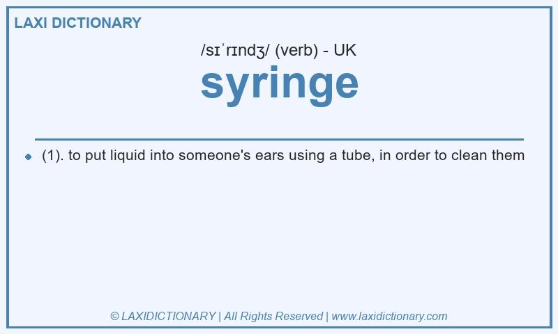 Definition syringe in British English