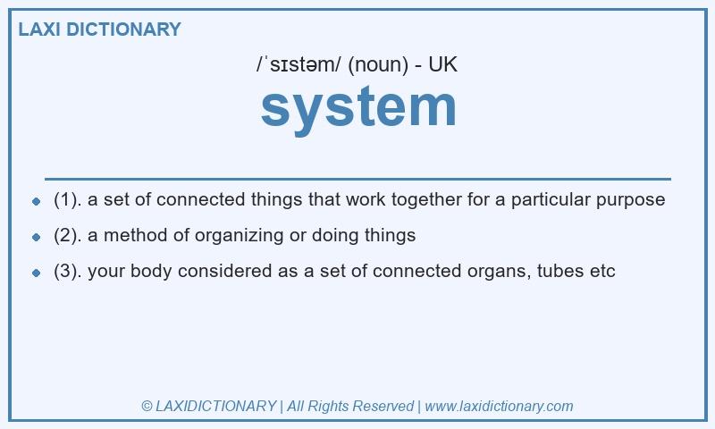 Definition system in British English