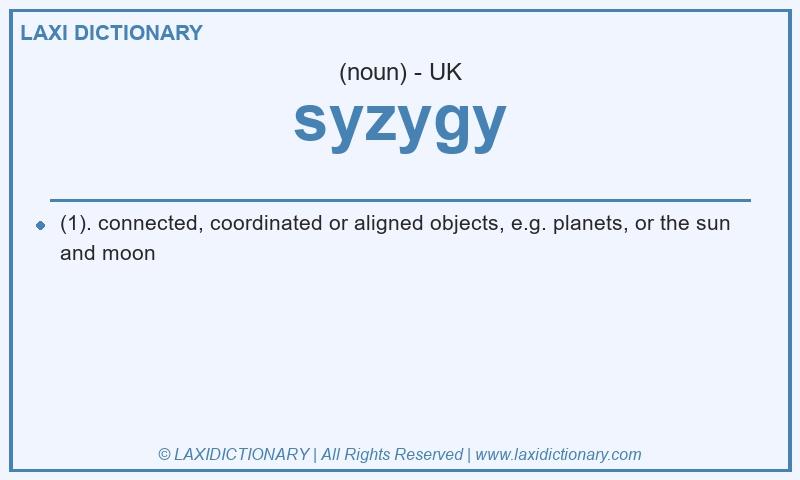 Definition syzygy in British English