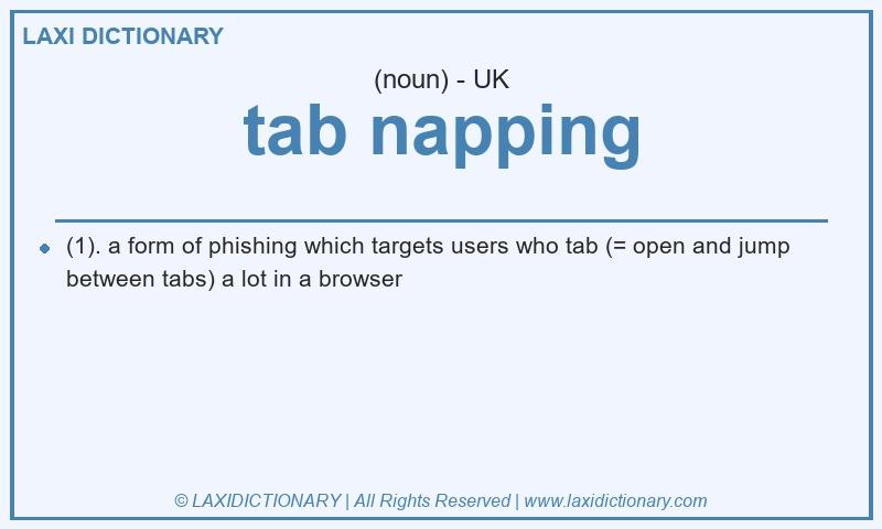 Definition tab napping in British English