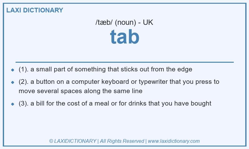 Definition tab in British English