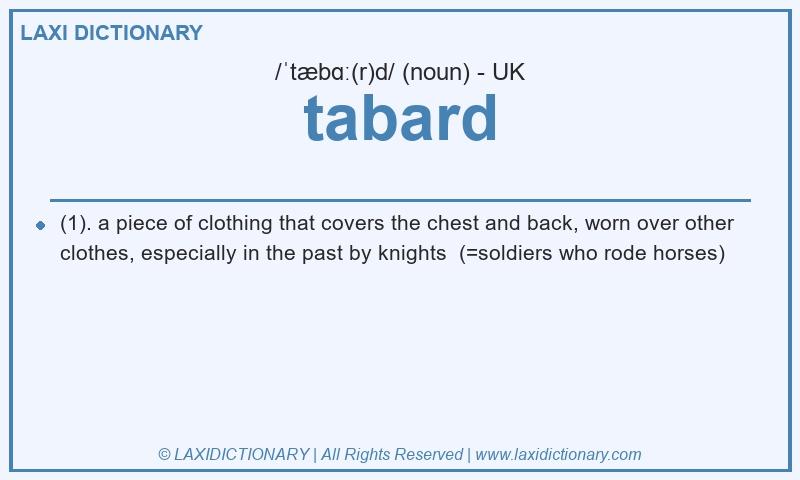 Definition tabard in British English