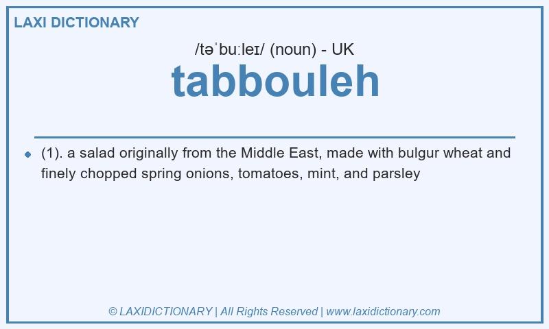 Definition tabbouleh in British English
