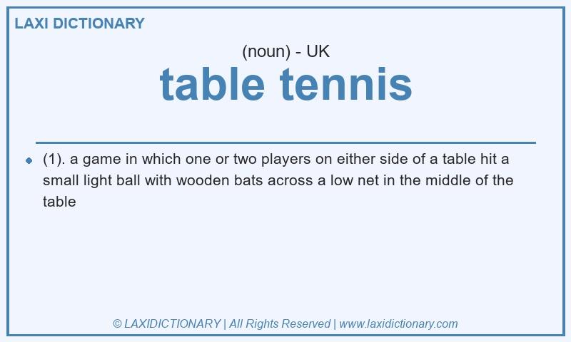 Definition table tennis in British English