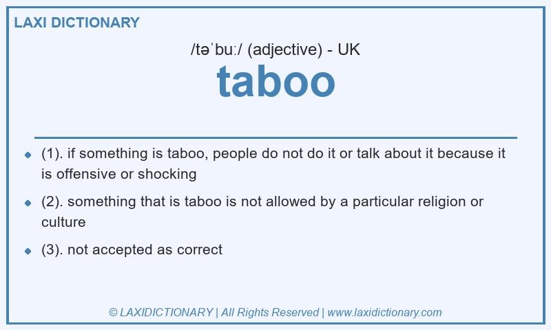 Definition taboo in British English