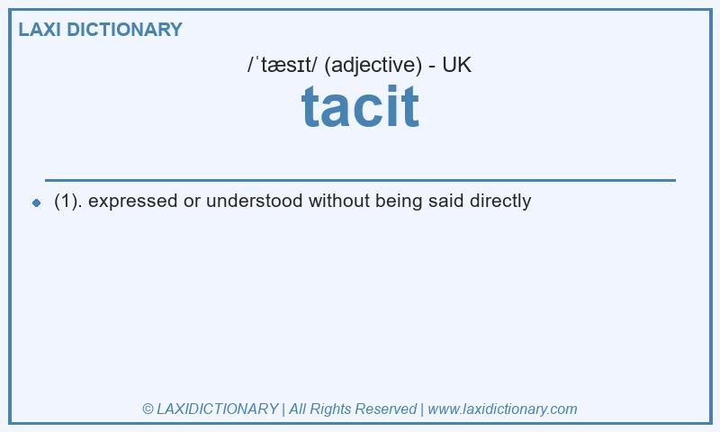 Definition tacit in British English