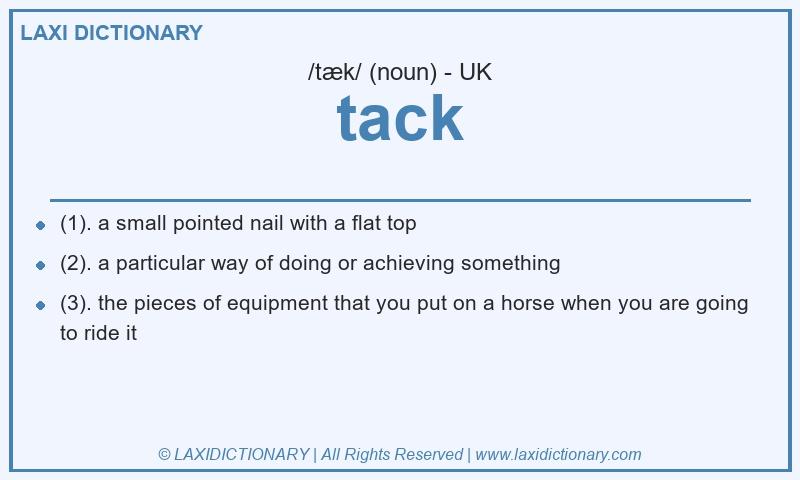 Definition tack in British English