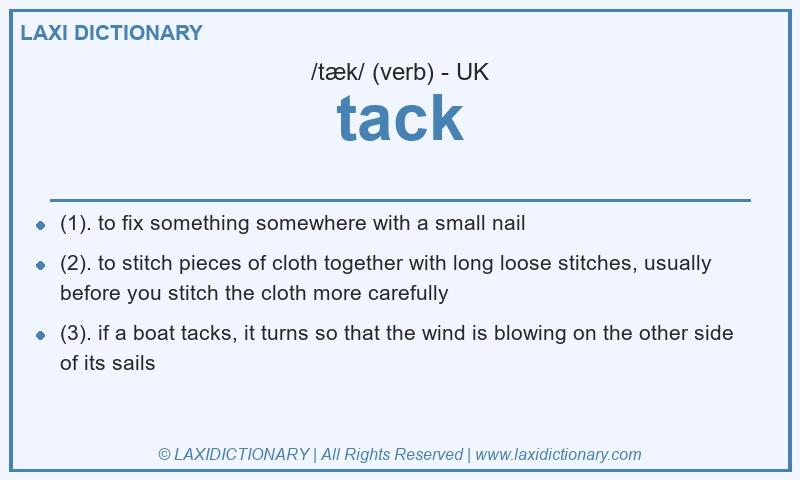 Definition tack in British English