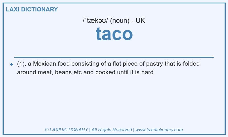Definition taco in British English