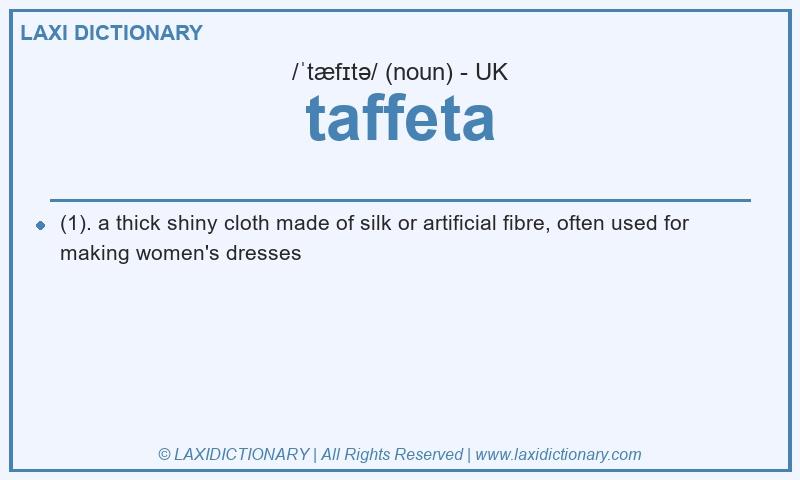 Definition taffeta in British English
