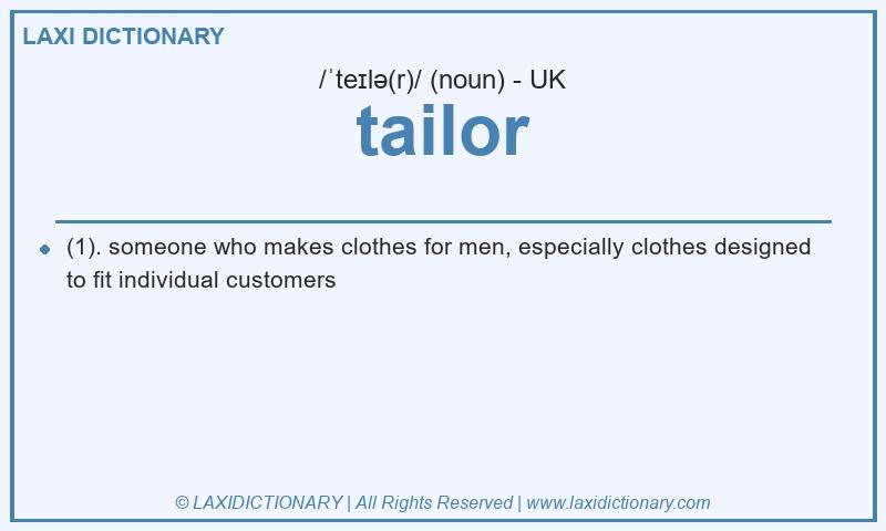 Definition tailor in British English